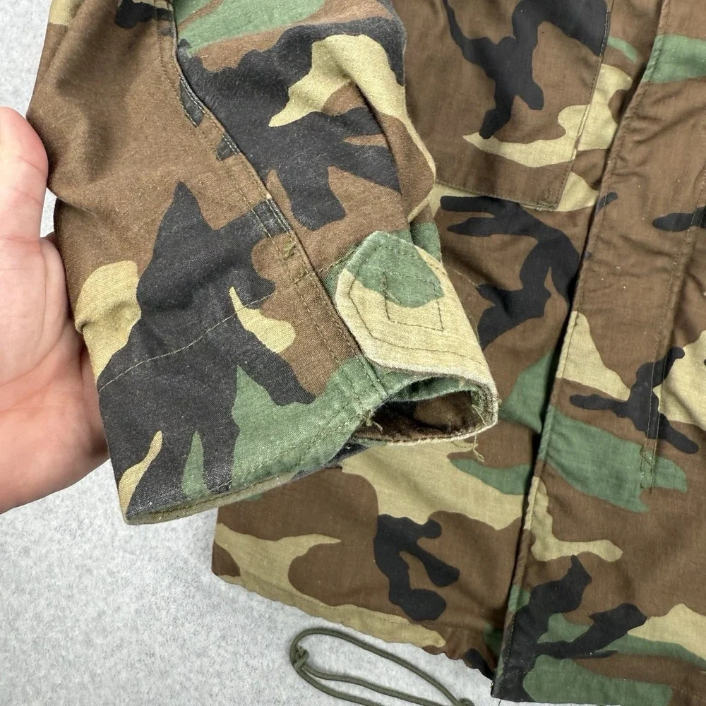 Alpha Industries Military Jacket Mens Small Woodland Camo M65 Field US Army 80s‎